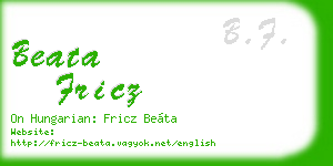 beata fricz business card
